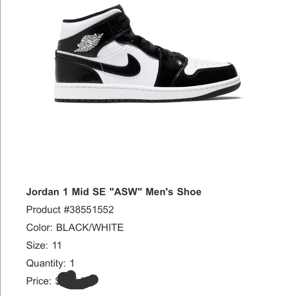 Nike Air Jordan 1 Mid All Star Weekend Black/White - Picture 12 of 15